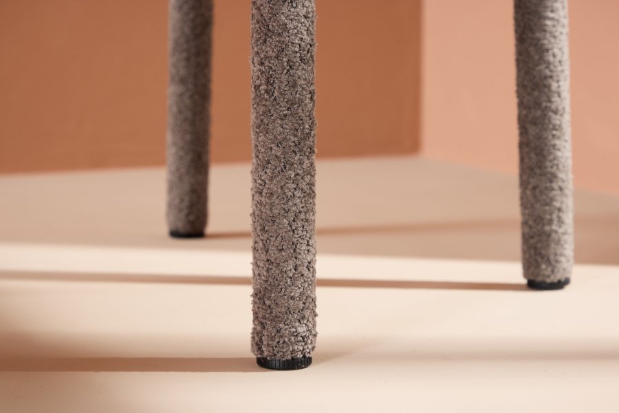 VENTURE DESIGN Astoria spisebordsstol - brun bouclé stof