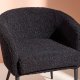 VENTURE DESIGN Fluffy lnestol, m. armln - sort polyester bamsestof og stl