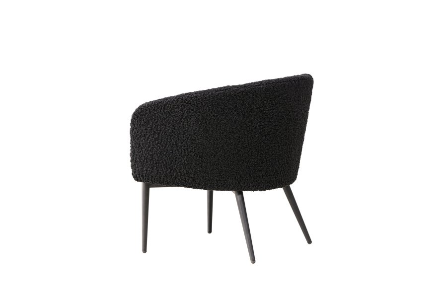 VENTURE DESIGN Fluffy lnestol, m. armln - sort polyester bamsestof og stl