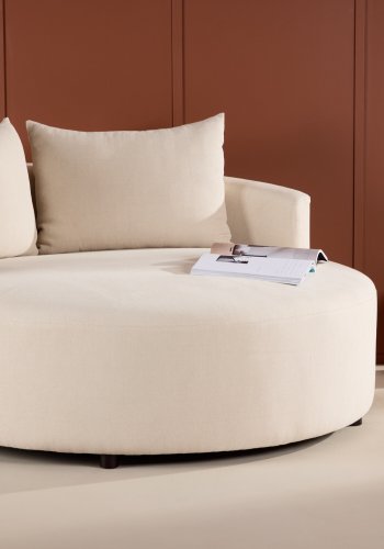 VENTURE DESIGN Kelso sofa, rund - beige hr (150)