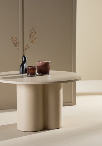 VENTURE DESIGN Olivia sofabord, rund - beige MDF (80)