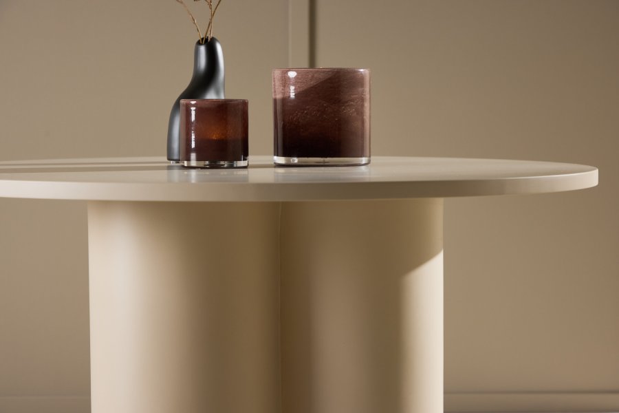 VENTURE DESIGN Olivia sofabord, rund - beige MDF (80)