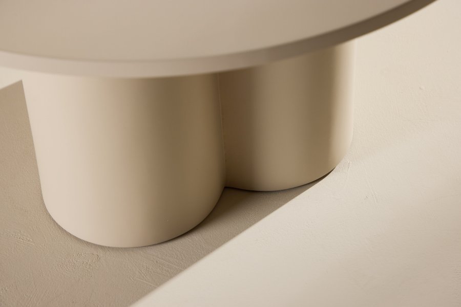 VENTURE DESIGN Olivia sofabord, rund - beige MDF (80)