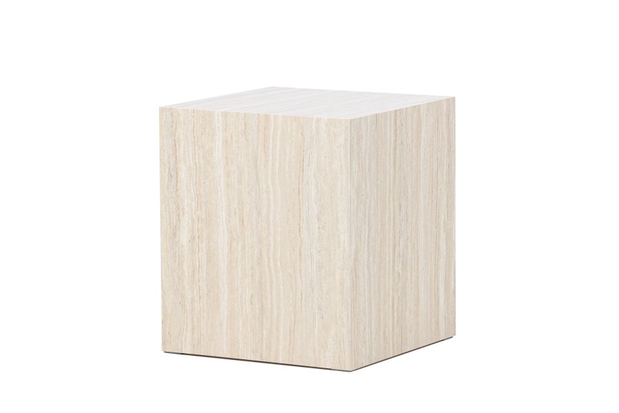 VENTURE HOME York sofabord 45x40x40 cm - Travertin-look