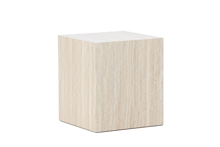 VENTURE HOME York sofabord 45x40x40 cm - Travertin-look
