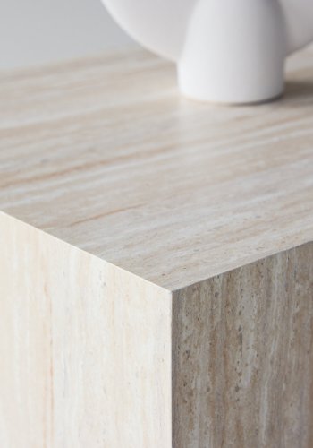 VENTURE HOME York sofabord 45x40x40 cm - Travertin-look