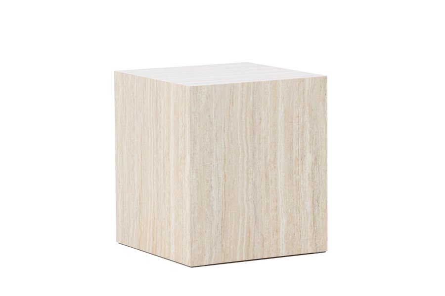VENTURE HOME York sofabord 45x40x40 cm - Travertin-look