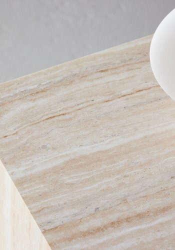 VENTURE HOME York sofabord 45x40x40 cm - Travertin-look