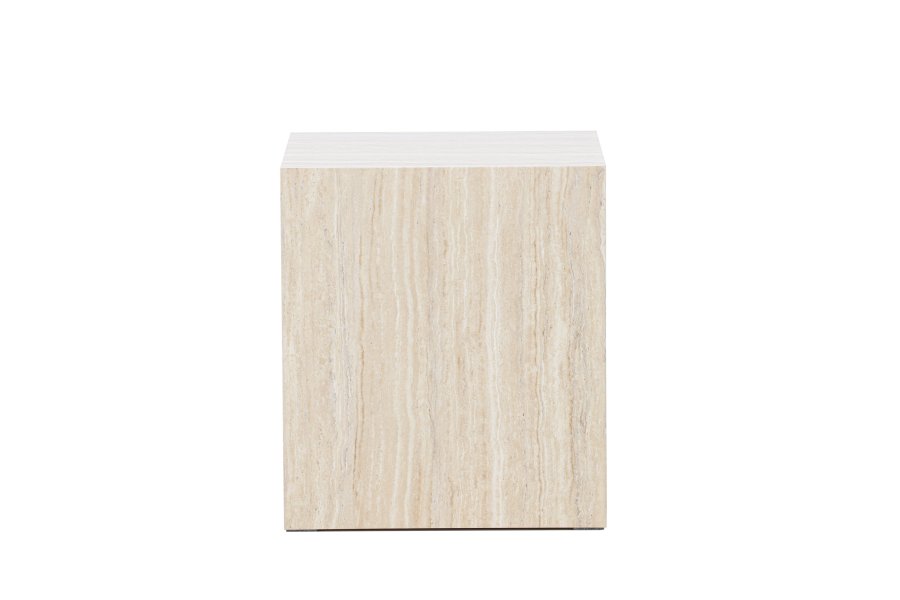 VENTURE HOME York sofabord 45x40x40 cm - Travertin-look