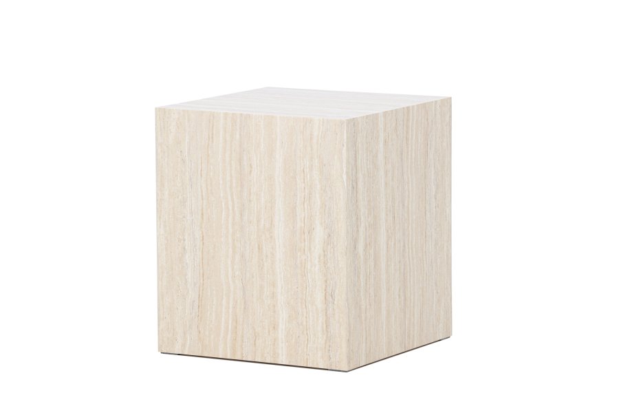 VENTURE HOME York sofabord 45x40x40 cm - Travertin-look