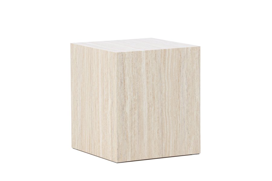 VENTURE HOME York sofabord 45x40x40 cm - Travertin-look