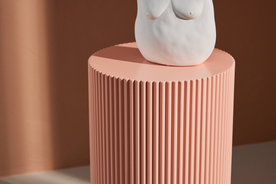 VENTURE DESIGN Lenox sidebord, rund - fersken MDF (30,5xH50)