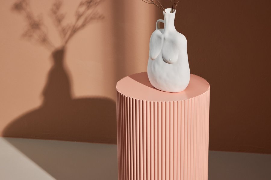 VENTURE DESIGN Lenox sidebord, rund - fersken MDF (30,5xH50)