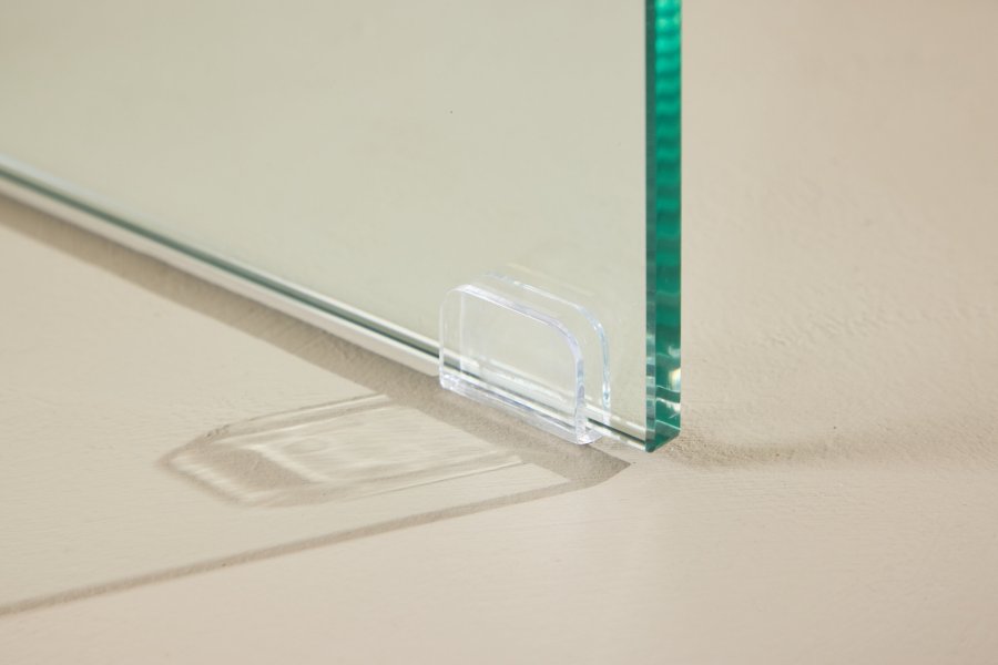 VENTURE DESIGN Ester sofabord, rektangulr - hvid MDF med beton look og klar glas (120x80)