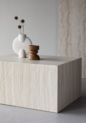 VENTURE HOME York sofabord 40x60x80 cm - Travertin-look