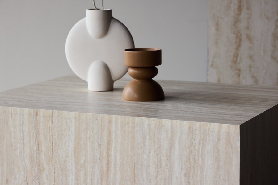 VENTURE HOME York sofabord 40x60x80 cm - Travertin-look