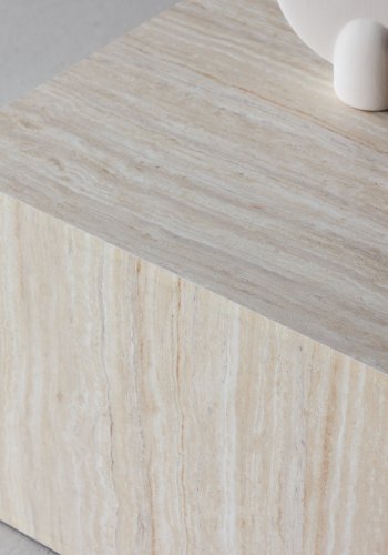 VENTURE HOME York sofabord 40x60x80 cm - Travertin-look