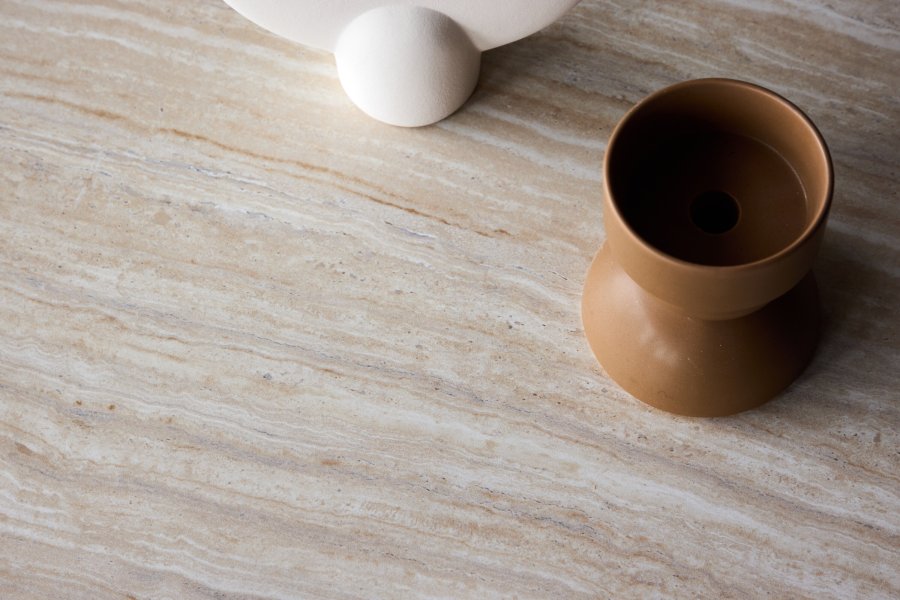 VENTURE HOME York sofabord 40x60x80 cm - Travertin-look