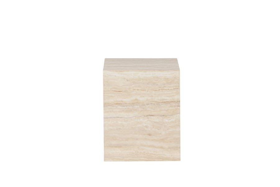 VENTURE DESIGN York sidebord, rektangulr - beige MDF med travertin look (35x25)