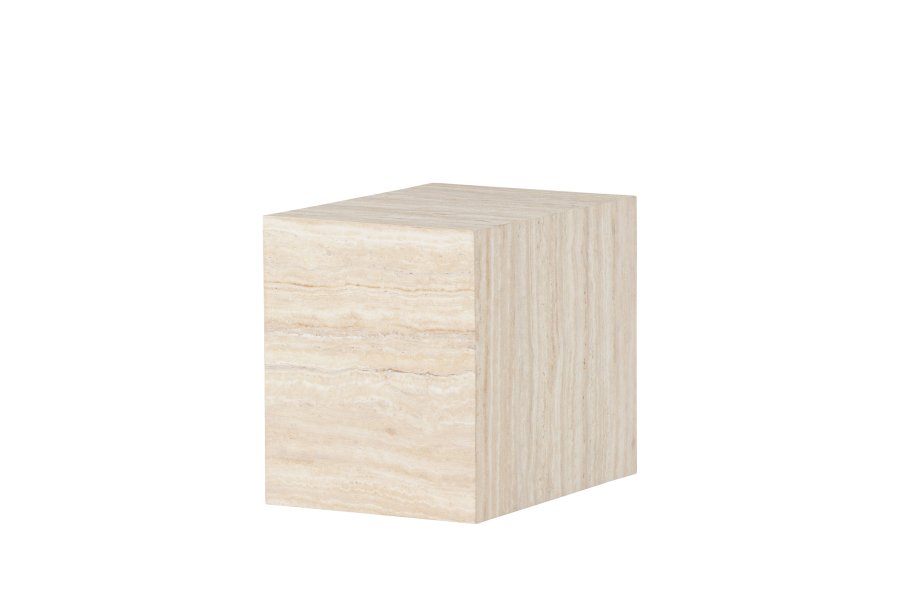 VENTURE DESIGN York sidebord, rektangulr - beige MDF med travertin look (35x25)