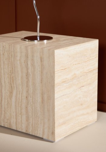 VENTURE DESIGN York sidebord, rektangulr - beige MDF med travertin look (35x25)