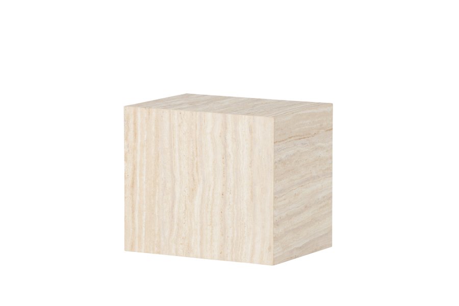 VENTURE DESIGN York sidebord, rektangulr - beige MDF med travertin look (35x25)
