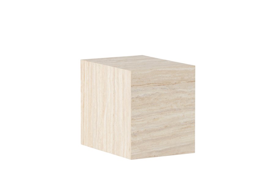 VENTURE DESIGN York sidebord, rektangulr - beige MDF med travertin look (35x25)
