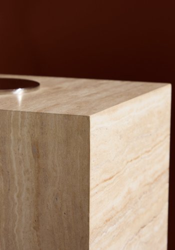 VENTURE DESIGN York sidebord, rektangulr - beige MDF med travertin look (35x25)