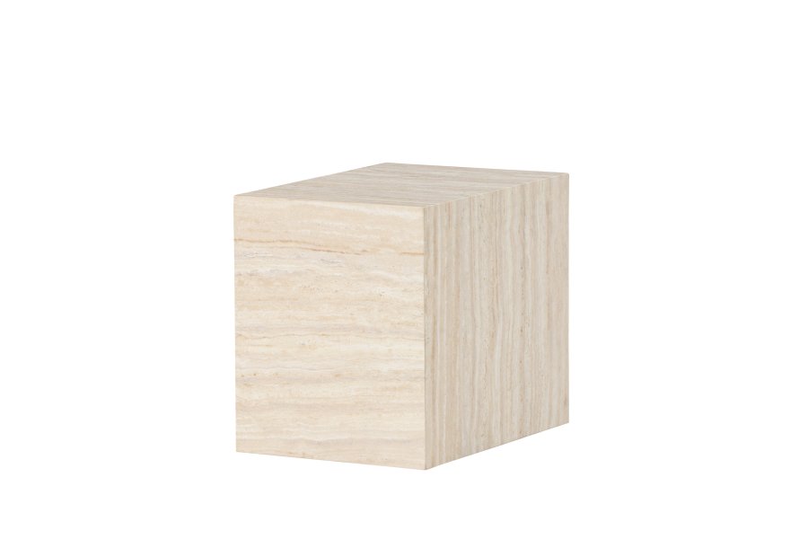 VENTURE DESIGN York sidebord, rektangulr - beige MDF med travertin look (35x25)