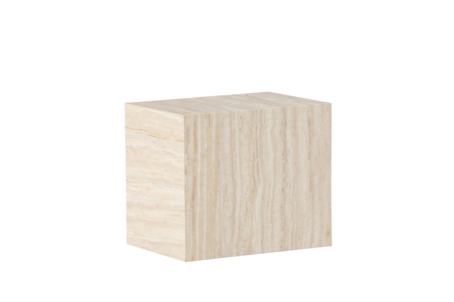 VENTURE DESIGN York sidebord, rektangulr - beige MDF med travertin look (35x25)