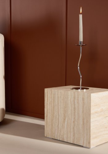 VENTURE DESIGN York sidebord, rektangulr - beige MDF med travertin look (35x25)