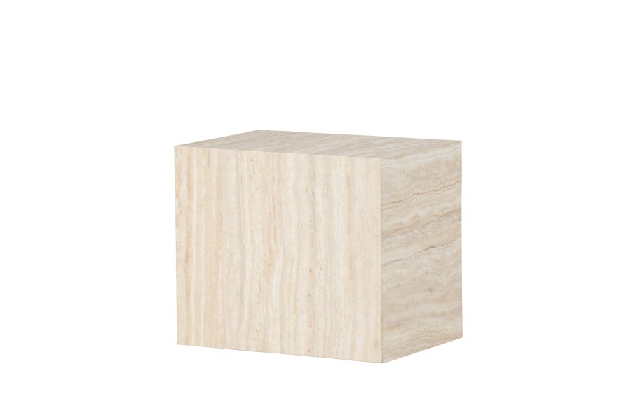 VENTURE DESIGN York sidebord, rektangulr - beige MDF med travertin look (35x25)