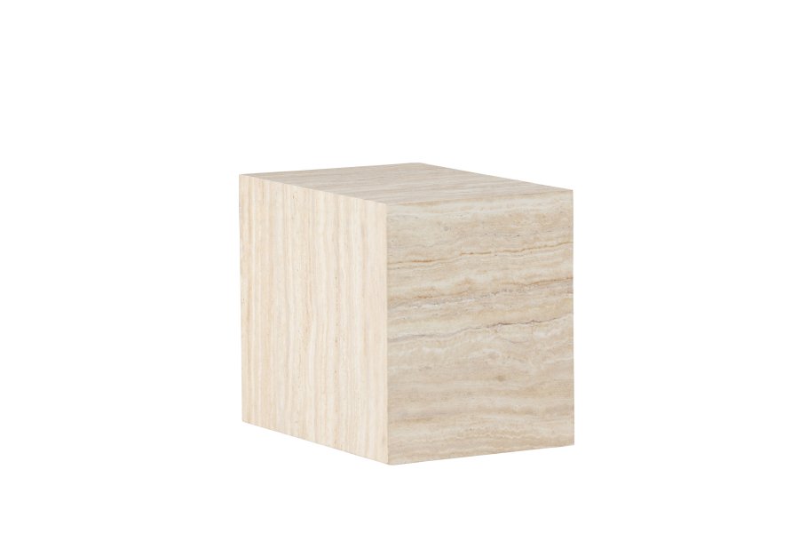 VENTURE DESIGN York sidebord, rektangulr - beige MDF med travertin look (35x25)