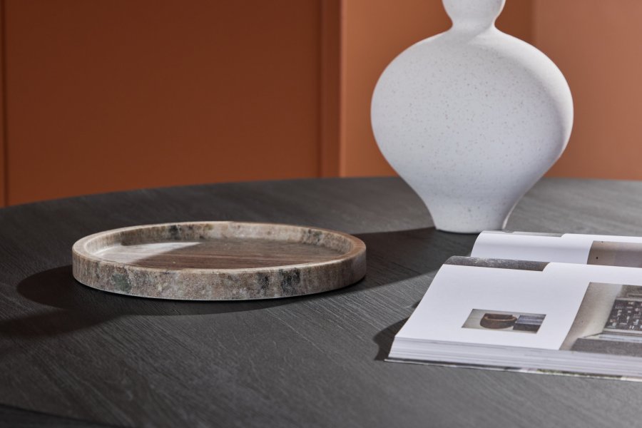 VENTURE DESIGN Juno sofabord, rund - sort MDF (120)