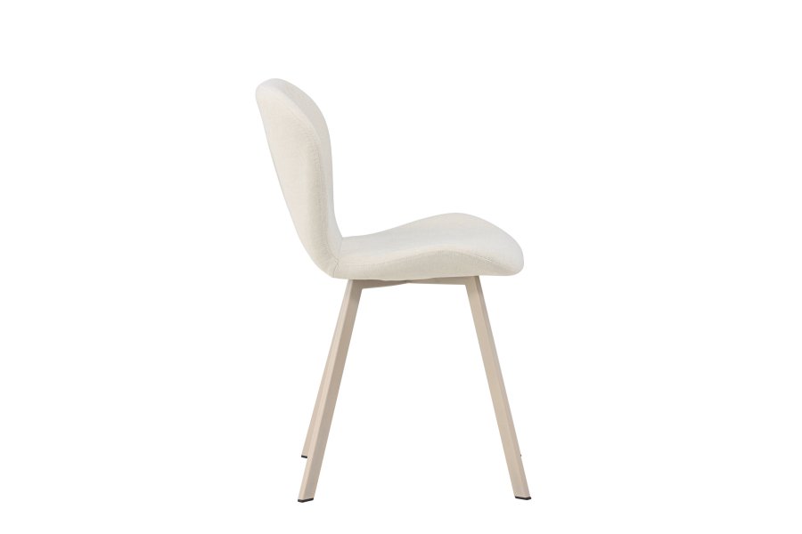 VENTURE DESIGN Lilja spisebordsstol - beige polyester stof og stl