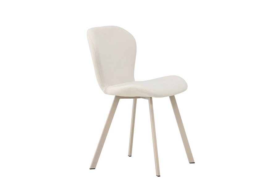 VENTURE DESIGN Lilja spisebordsstol - beige polyester stof og stl