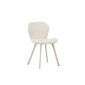 VENTURE DESIGN Lilja spisebordsstol - beige polyester stof og stl
