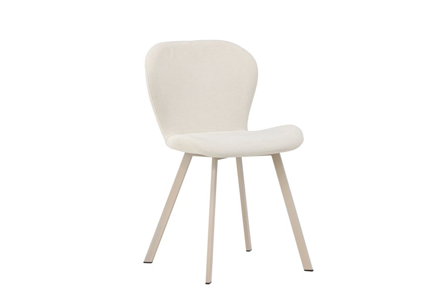VENTURE DESIGN Lilja spisebordsstol - beige polyester stof og stl