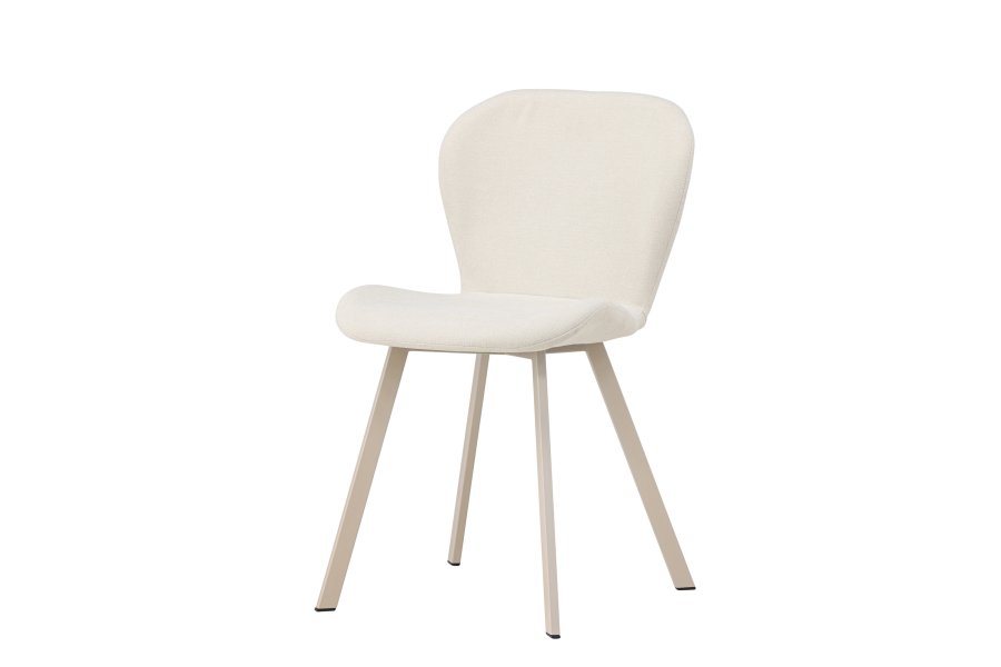VENTURE DESIGN Lilja spisebordsstol - beige polyester stof og stl