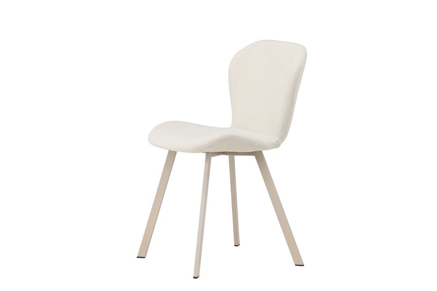 VENTURE DESIGN Lilja spisebordsstol - beige polyester stof og stl