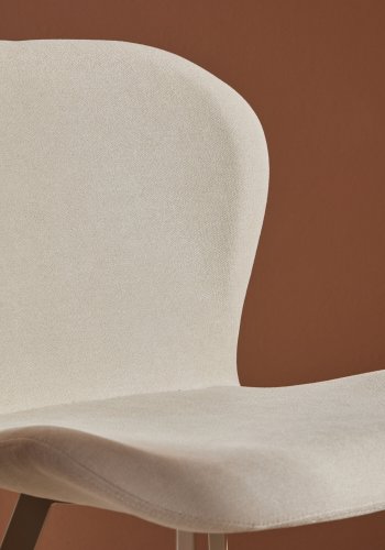 VENTURE DESIGN Lilja spisebordsstol - beige polyester stof og stl