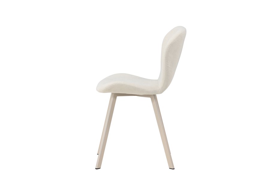 VENTURE DESIGN Lilja spisebordsstol - beige polyester stof og stl