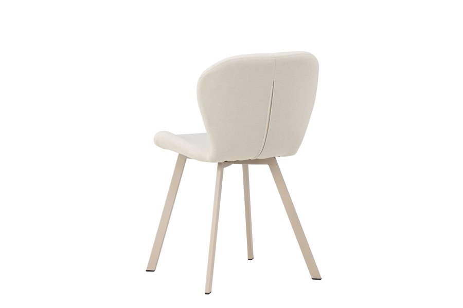 VENTURE DESIGN Lilja spisebordsstol - beige polyester stof og stl