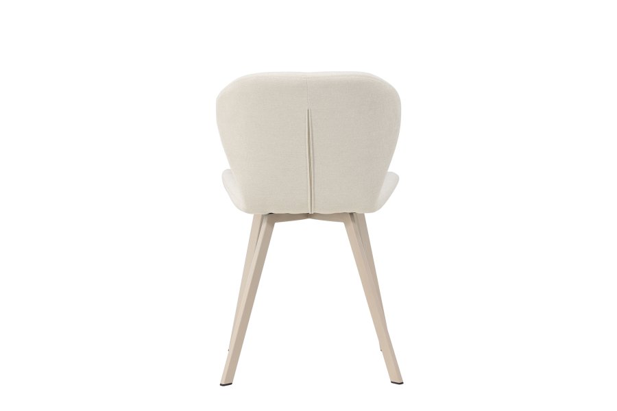 VENTURE DESIGN Lilja spisebordsstol - beige polyester stof og stl