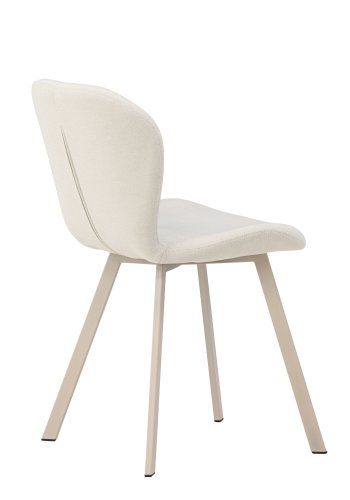 VENTURE DESIGN Lilja spisebordsstol - beige polyester stof og stl
