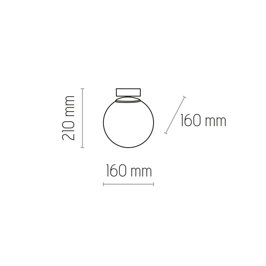 TK Celeste loftlampe - hvid glas og sort stl