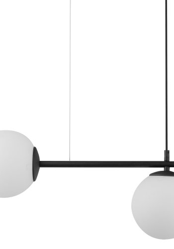 TK Celeste loftlampe, m. 3 skrme - hvid glas og sort stl