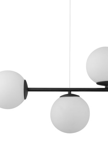 TK Celeste loftlampe, m. 5 skrme - hvid glas og sort stl