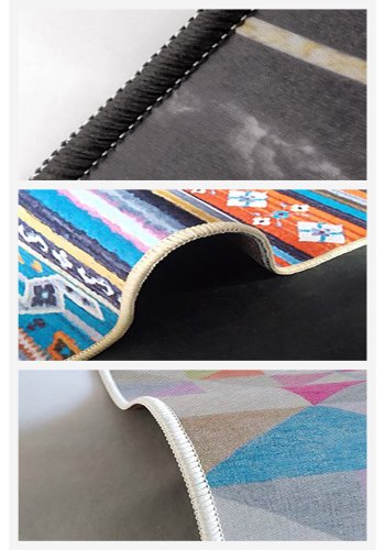 TEPPI Woopamuk007 gulvtppe m. mnster, rektangulr - multifarvet bomuld og polyester (100x200)