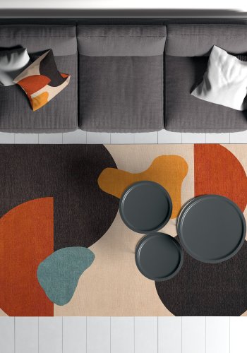 TEPPI Woopamuk007 gulvtppe m. mnster, rektangulr - multifarvet bomuld og polyester (160x230)